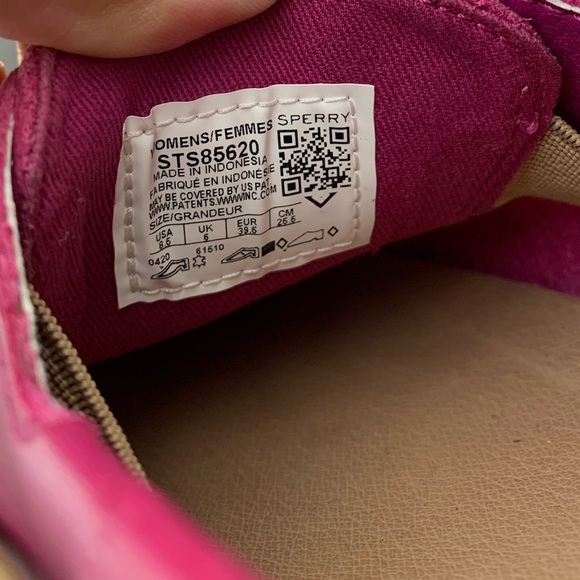 Sperry Pink A/O Top Sider Platform Leather Shoes Size 8.5 - Picture 6 of 16